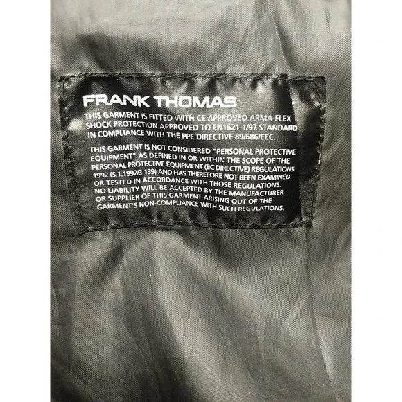 Frank Thomas XTi Motorcycle Jacket Hyper Tec Size‎ XL Armored Motocross Padded